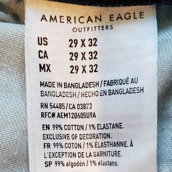 American Eagle AE Jeans Mens Size 29x32 Airflex Skinny Blue Skate Stretch - Picture 10 of 13